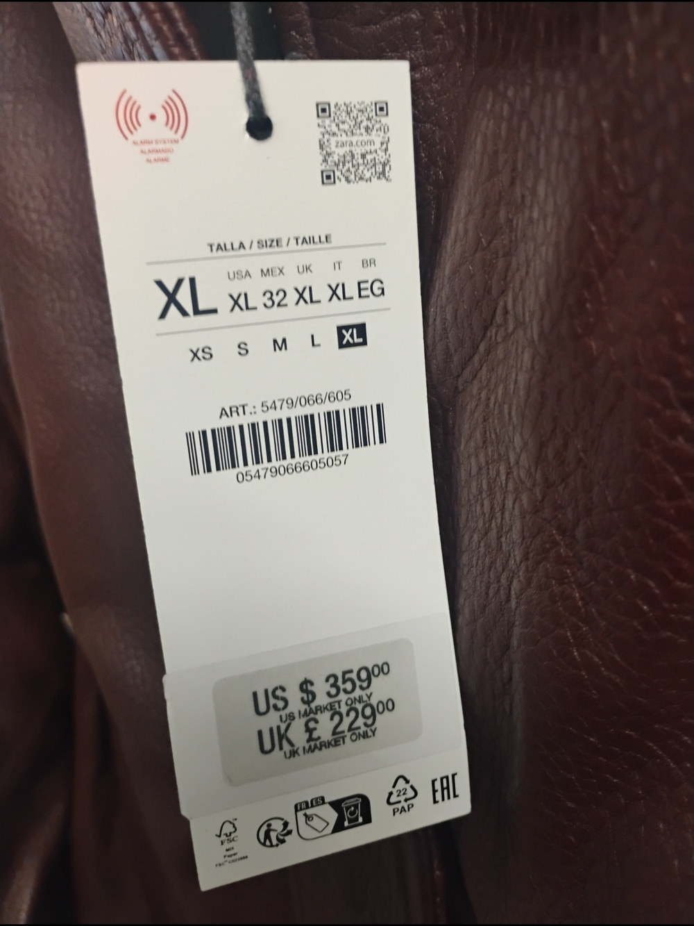 Zara Men Burgundy Leather Bomber Jacket - Picture 8 of 9
